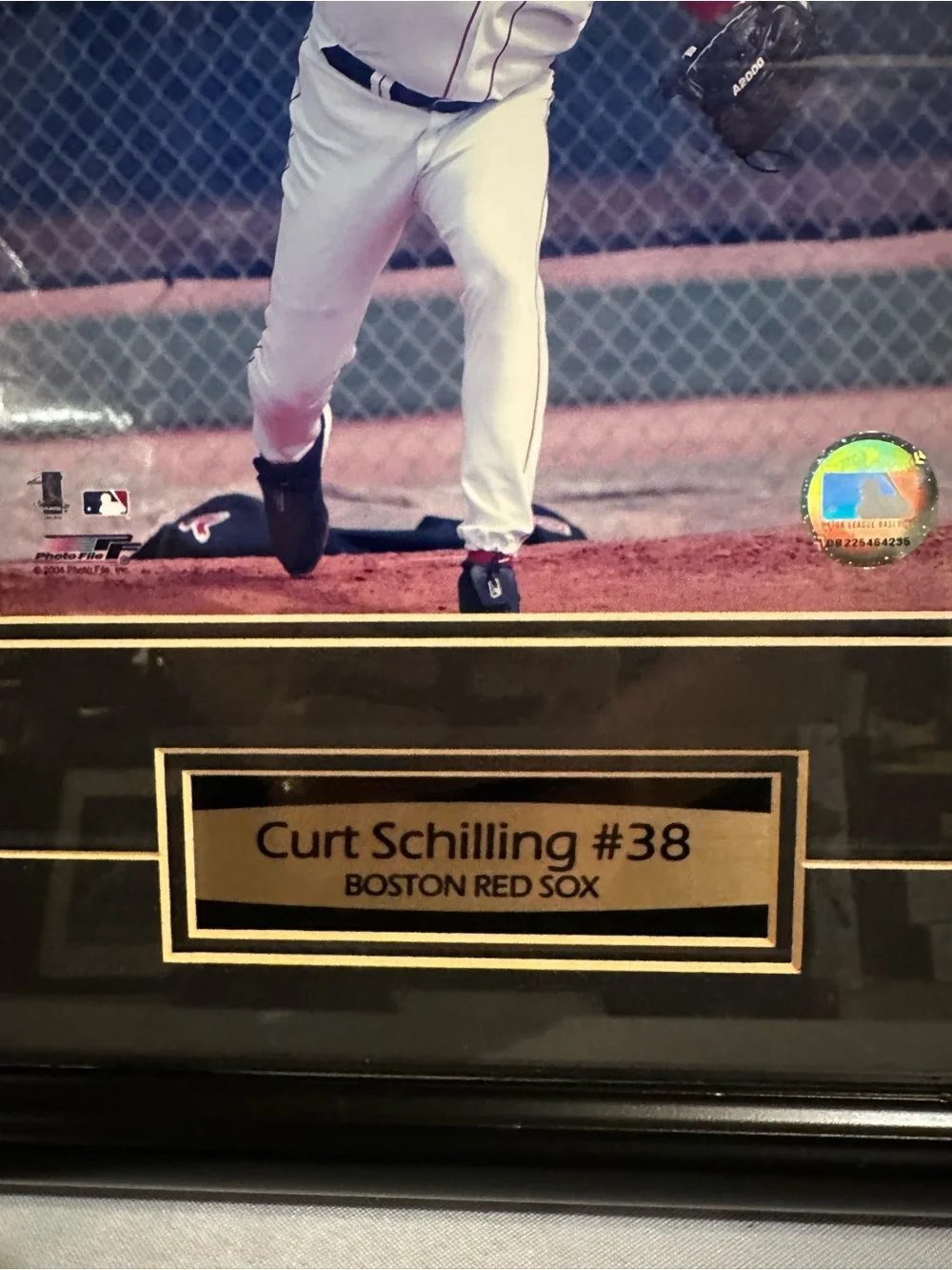 Curt Schilling #38 Boston Red Sox Framed Wall Art - 18x15 w/frame.Black and Gold